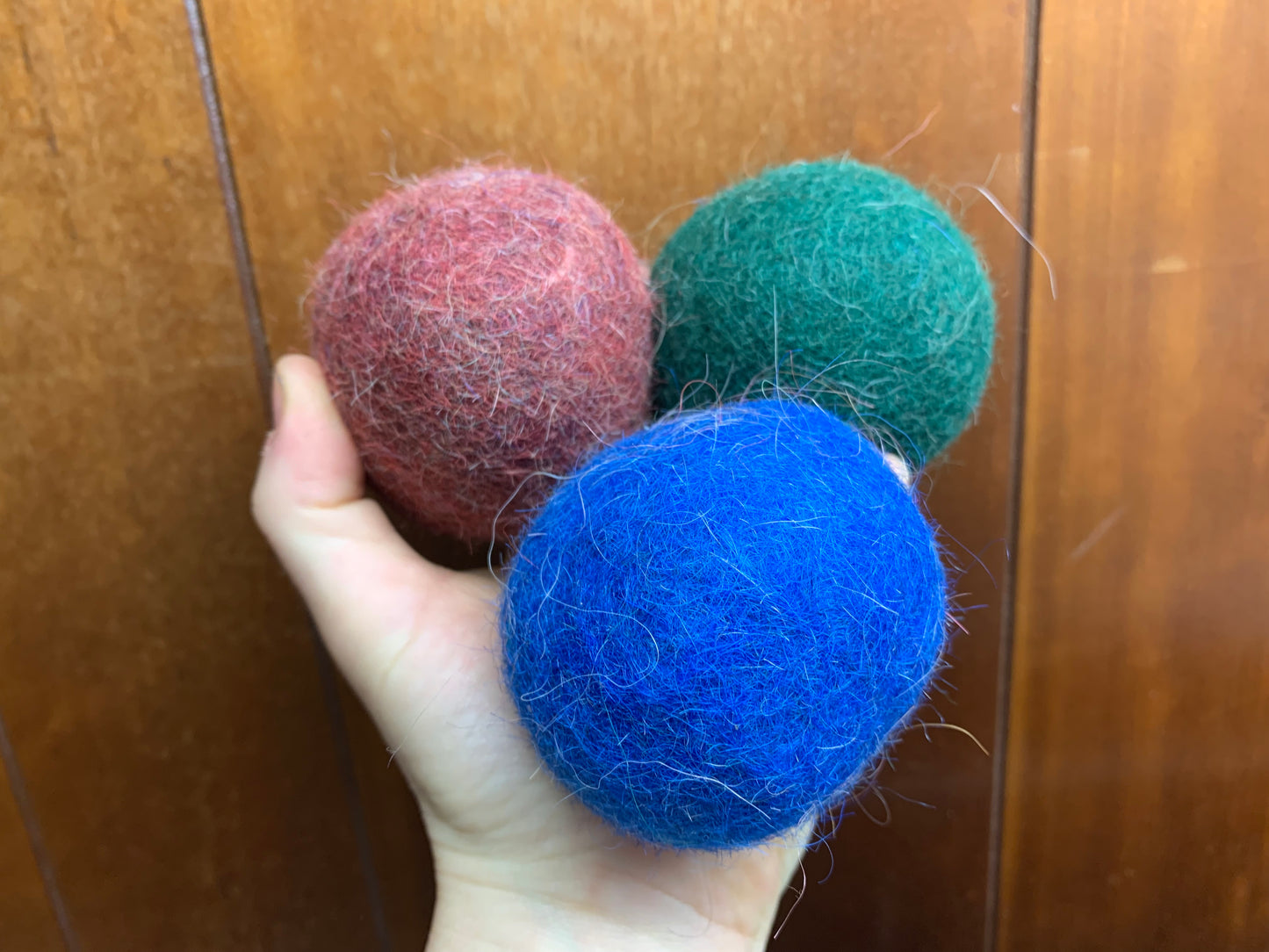 Felted Alpaca Fiber Dryer Balls Set of 3